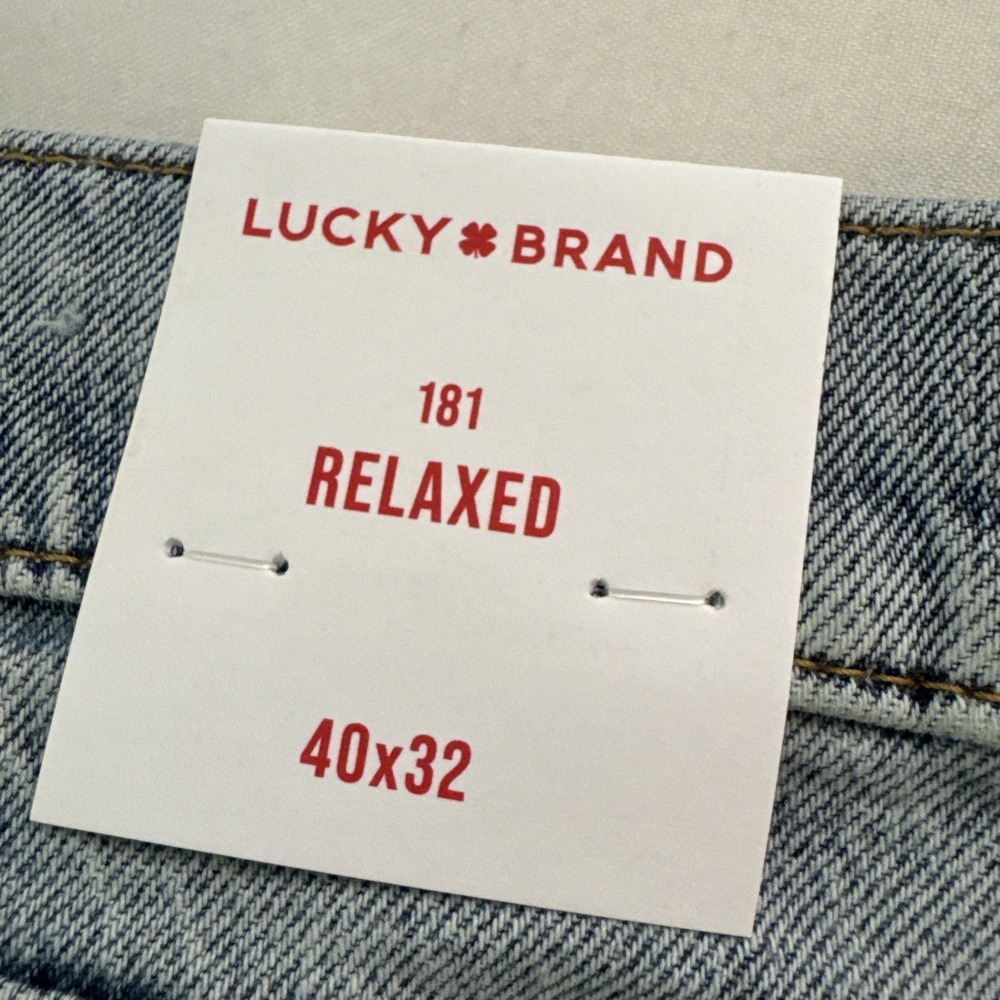 Lucky Brand 181 Relaxed Straight Leg Jeans Light Wash Blue Denim Flex Fit 40x32 - Picture 3 of 7